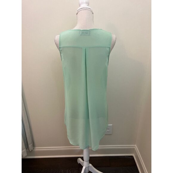 Fab'rik Light Green Sleeveless Front Zip Top Size Large - Picture 2 of 6